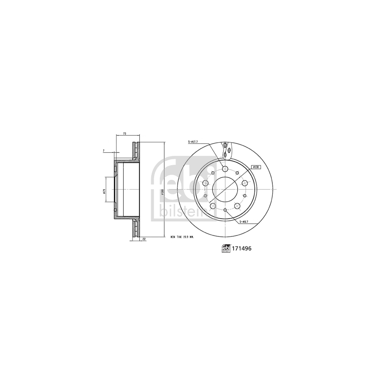 FEBI 171496 Bremsscheiben Satz CITROEN Jumper 2 FIAT Ducato OPEL MOVANO C PEUGEOT hinten