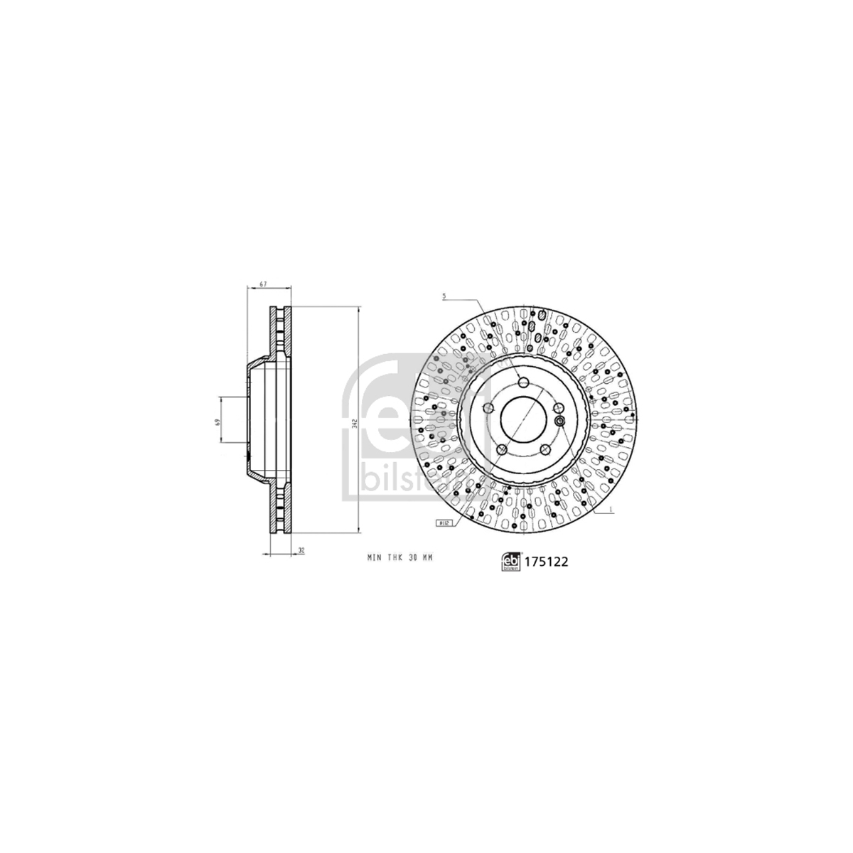 FEBI 175122 Bremsscheiben Satz MERCEDES-BENZ S-Klasse W222 V222 X222 vorne 2224215000