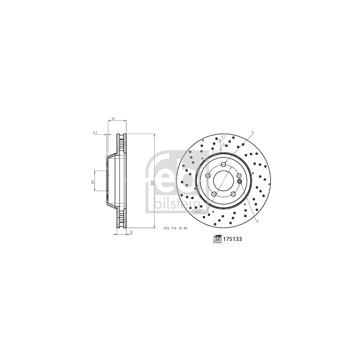 FEBI 175133 Bremsscheiben Satz MERCEDES-BENZ S-Klasse W222 V222 X222 vorne 2224200072