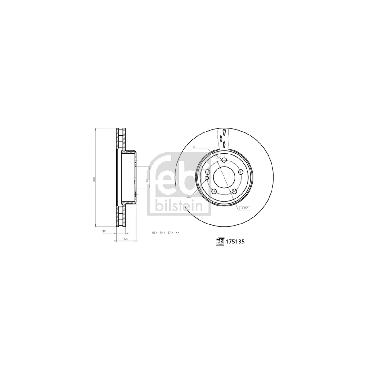 FEBI 175135 Bremsscheiben Satz MERCEDES-BENZ C-Klasse W205 S205 C205 A205 vorne 0004212612