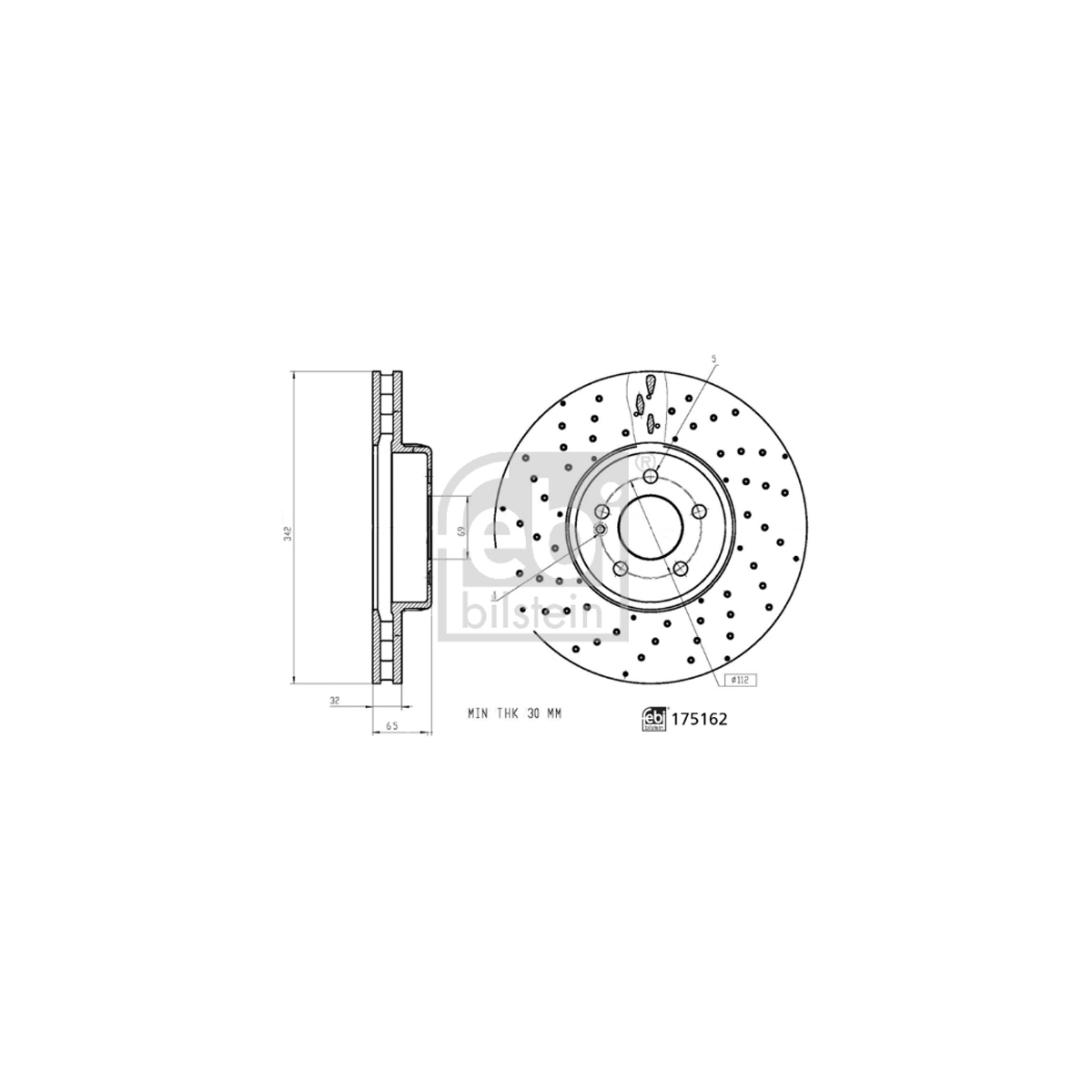 FEBI 175162 Bremsscheiben Satz MERCEDES W205 S205 C257 W213 S213 C/A238 vorne 0004212212