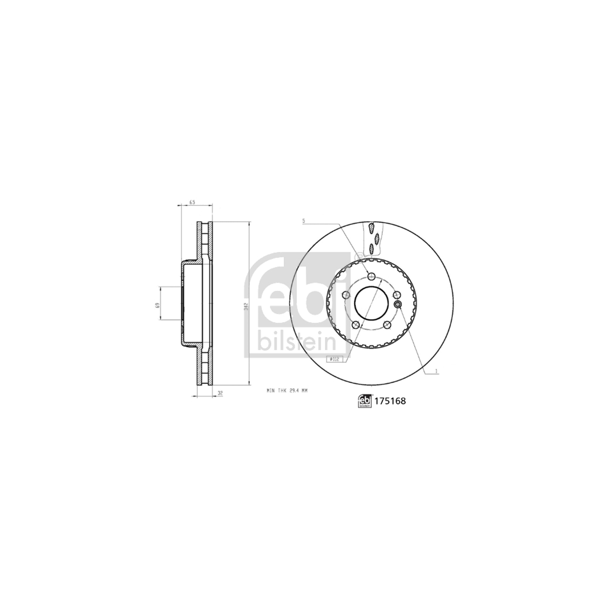 FEBI 175168 Bremsscheiben Satz MERCEDES-BENZ CLS C257 GLC X253 C253 vorne 0004212812