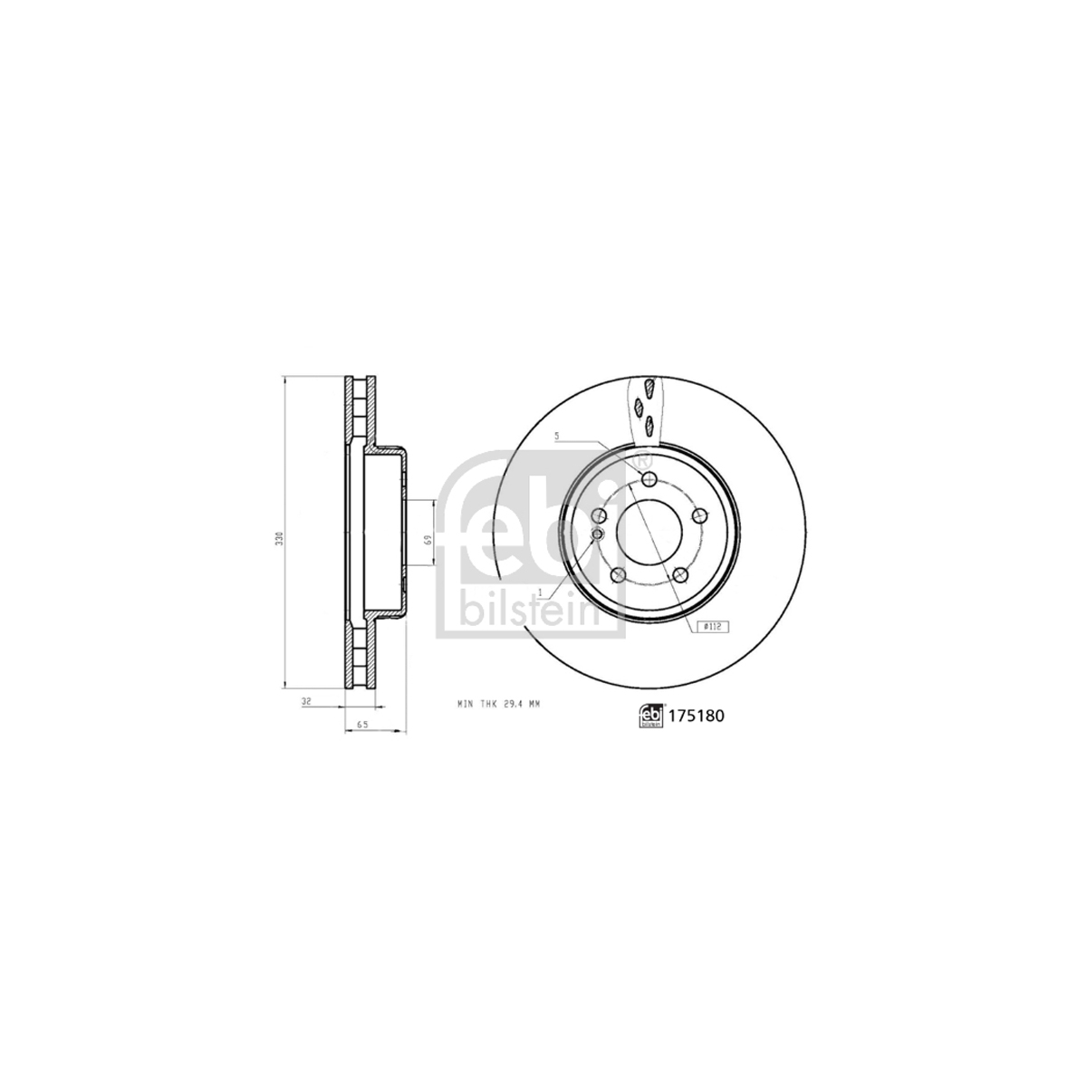 FEBI 175180 Bremsscheiben Satz MERCEDES-BENZ W205 W213 C/A238 X/C253 vorne 0004212712