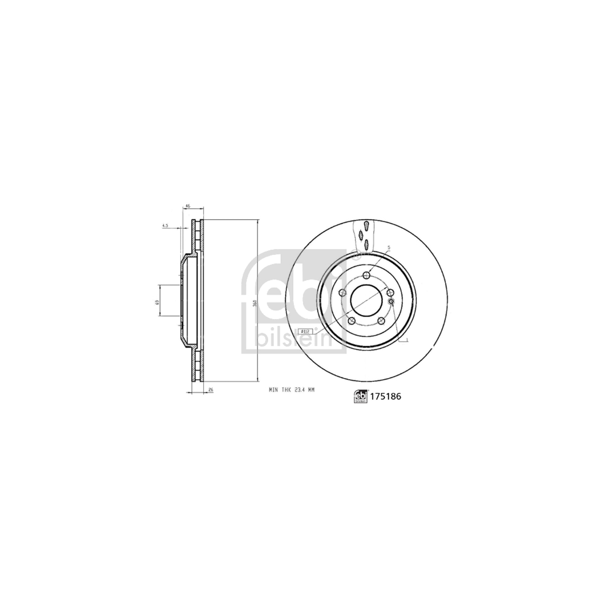 FEBI 175186 Bremsscheiben Satz MERCEDES CLS C257 EQC N293 GLC C253 X253 hinten 0004231712