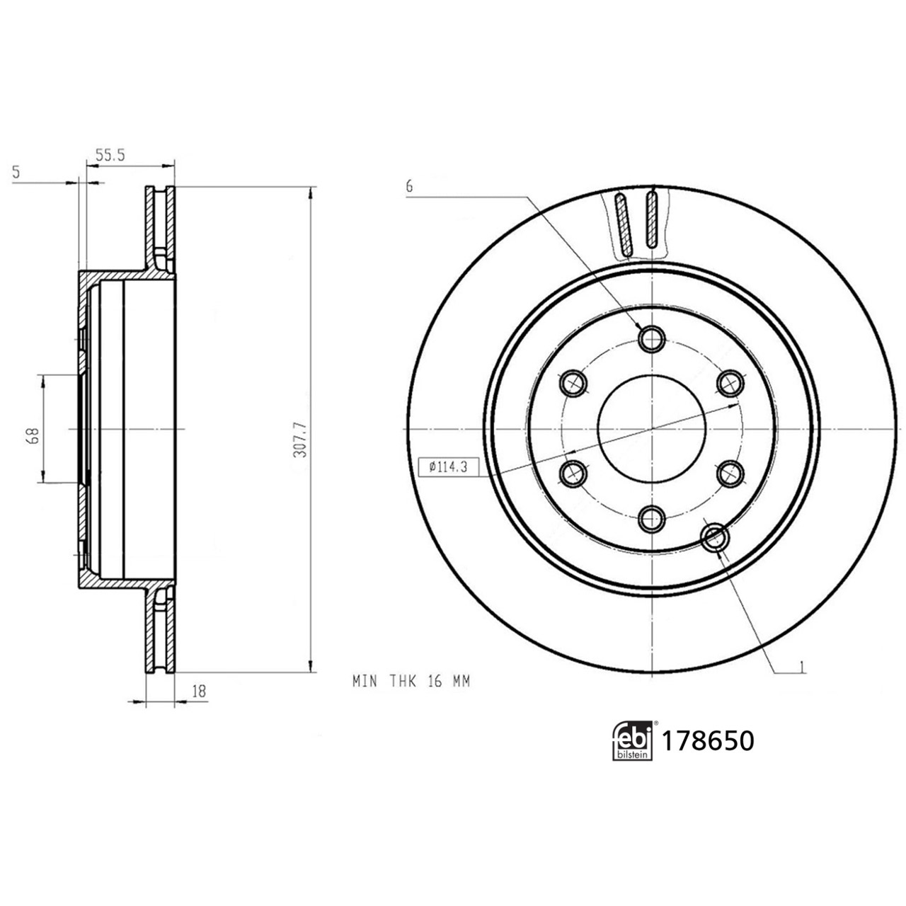 FEBI 178650 Bremsscheiben Satz RENAULT Alaskan 2.3 dCi Fgst. VF1 hinten 432065XA0A