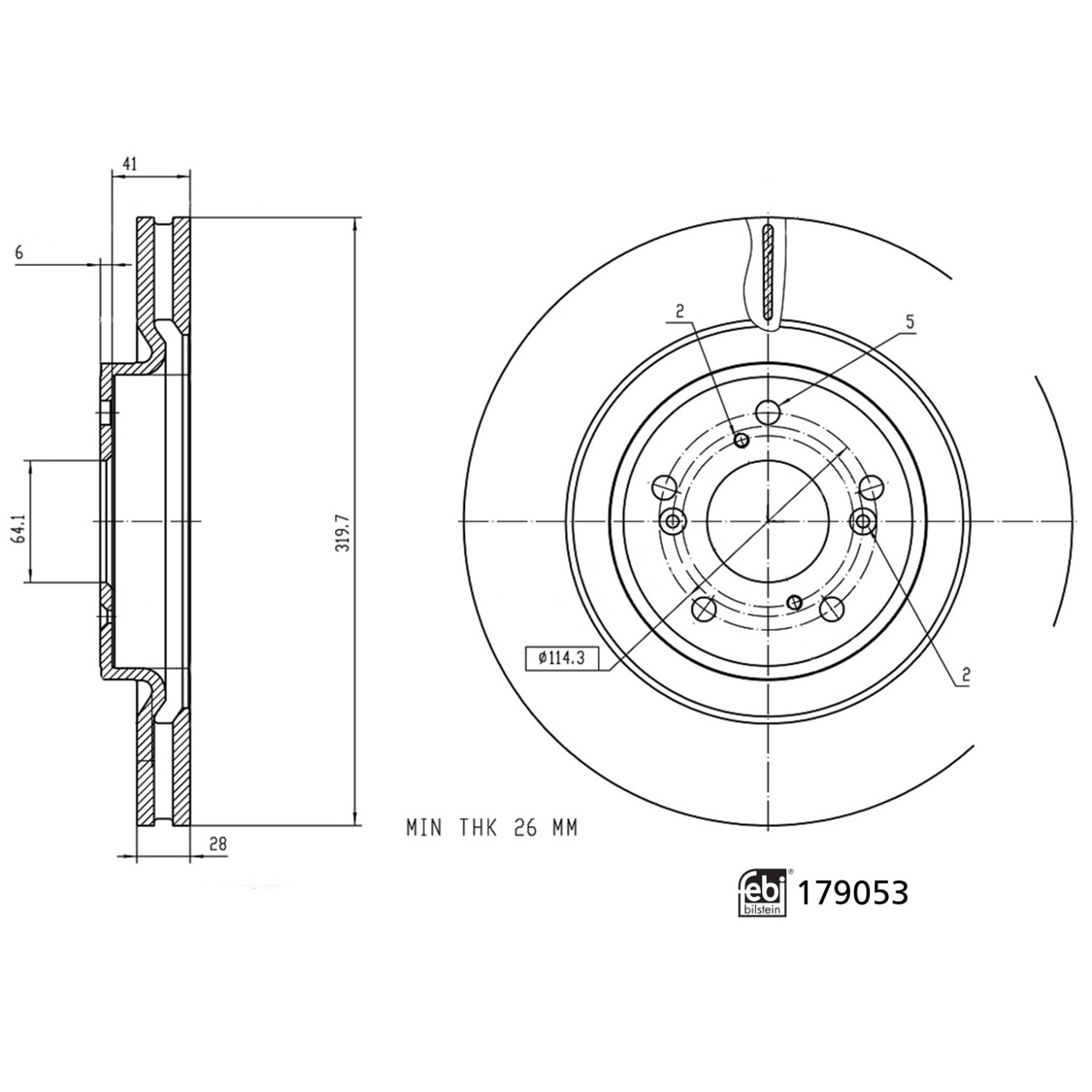 FEBI 179053 Bremsscheiben Satz HONDA CR-V 5 (RW_, RT_, RS_) vorne 45251-TNY-E01