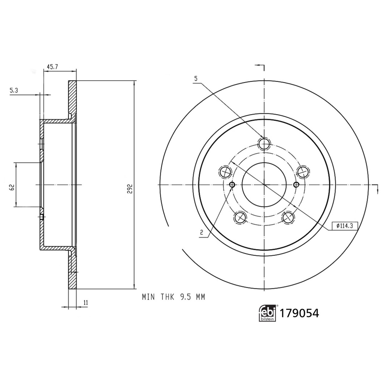 FEBI 179054 Bremsscheiben Satz TOYOTA C-HR (_X1_) 1.8/2.0 Hybrid hinten 42431-F4020