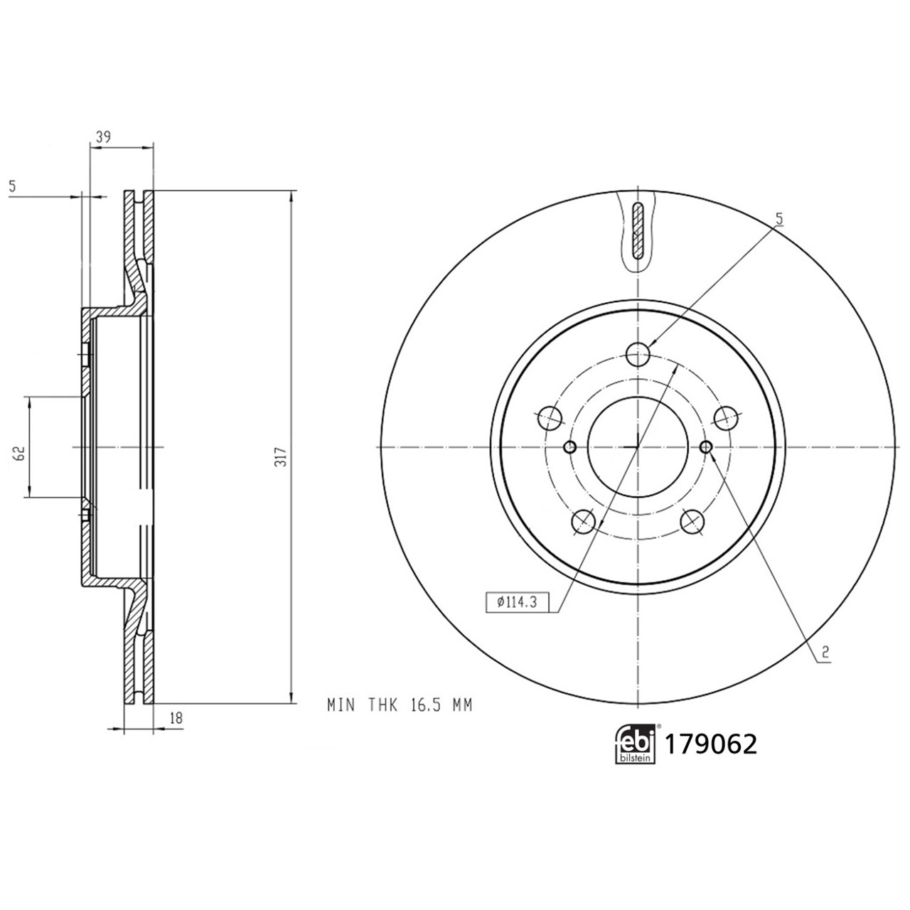 FEBI 179062 Bremsscheiben Satz TOYOTA Rav 4 V (_A5_, _H5_) LEXUS UX hinten 42431-42080