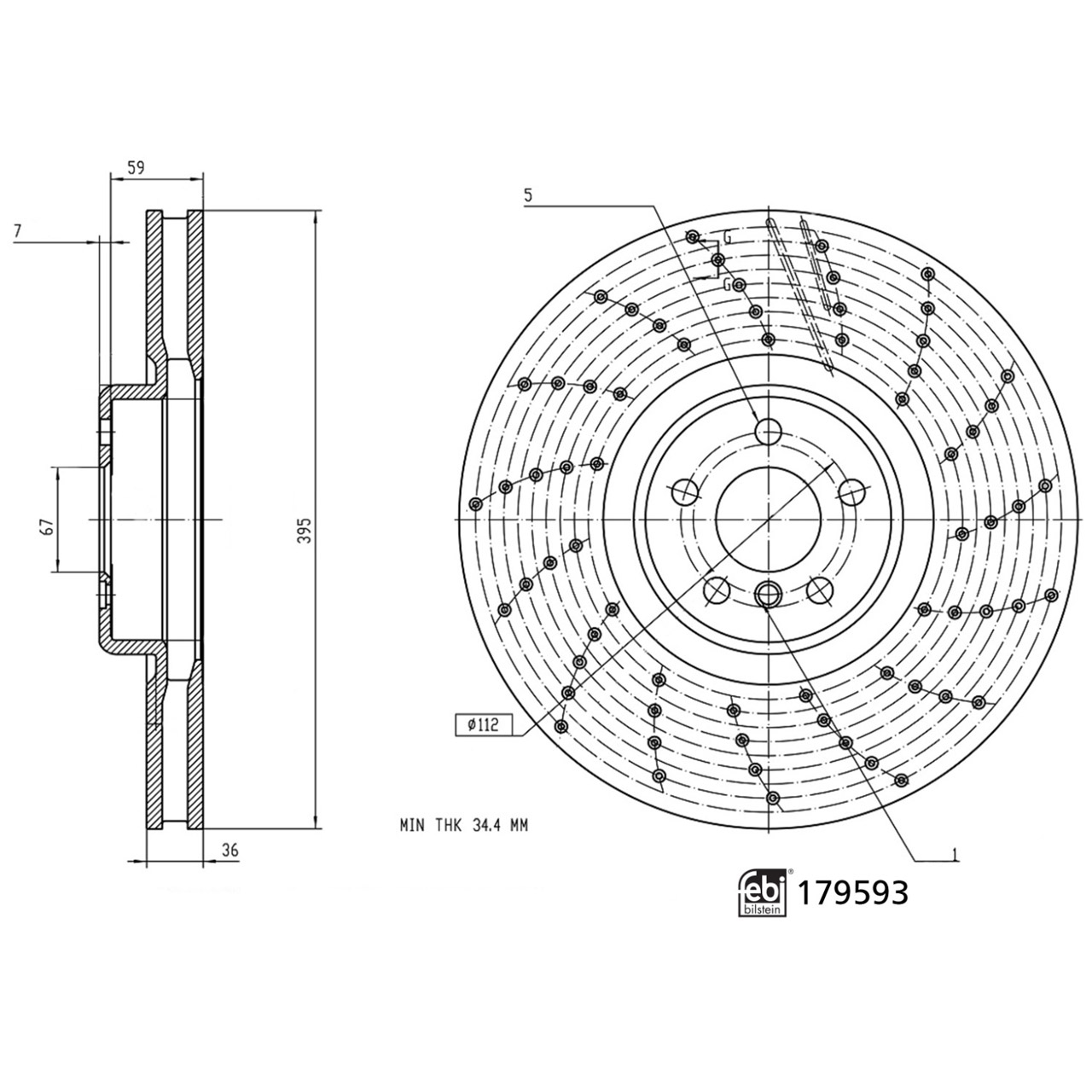 FEBI Bremsscheiben Satz BMW 5er G30 G31 6er G32 7er G11 G12 8er G14-16 X6 G06 vorne