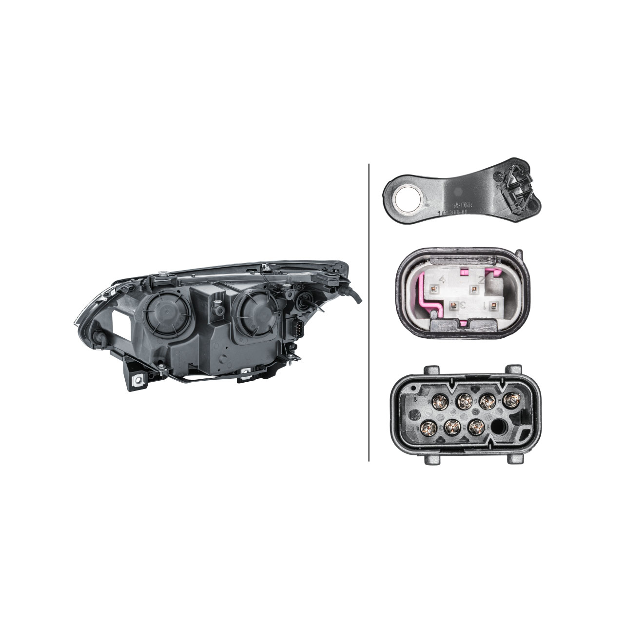 HELLA 1EF008673081 HALOGEN Scheinwerfer + Leuchtmittel BMW 5er E60 E61 bis 03.2007 rechts