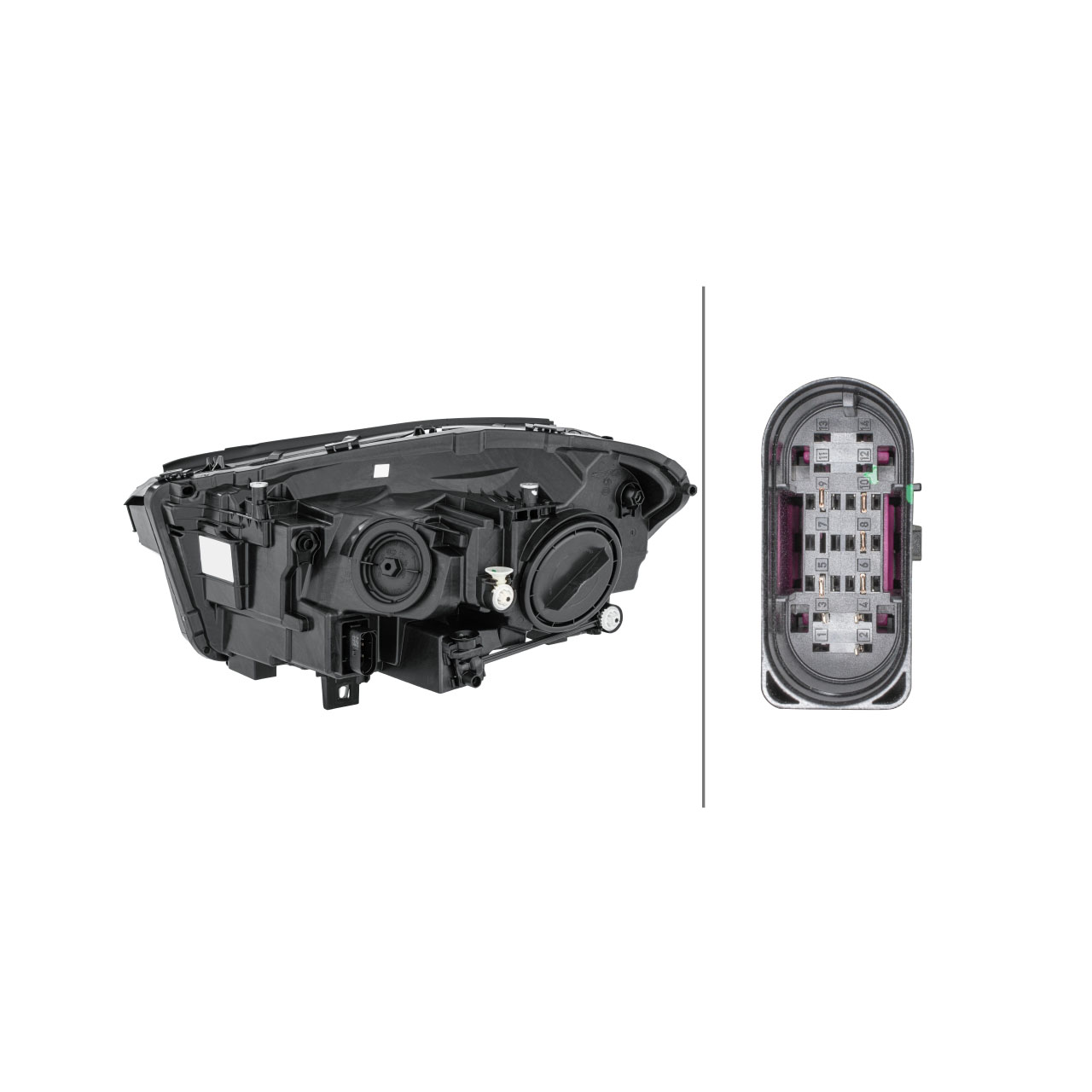 HELLA 1EG013074121 HALOGEN Scheinwerfer + Leuchtmittel MERCEDES GLA H247 rechts 2479065801