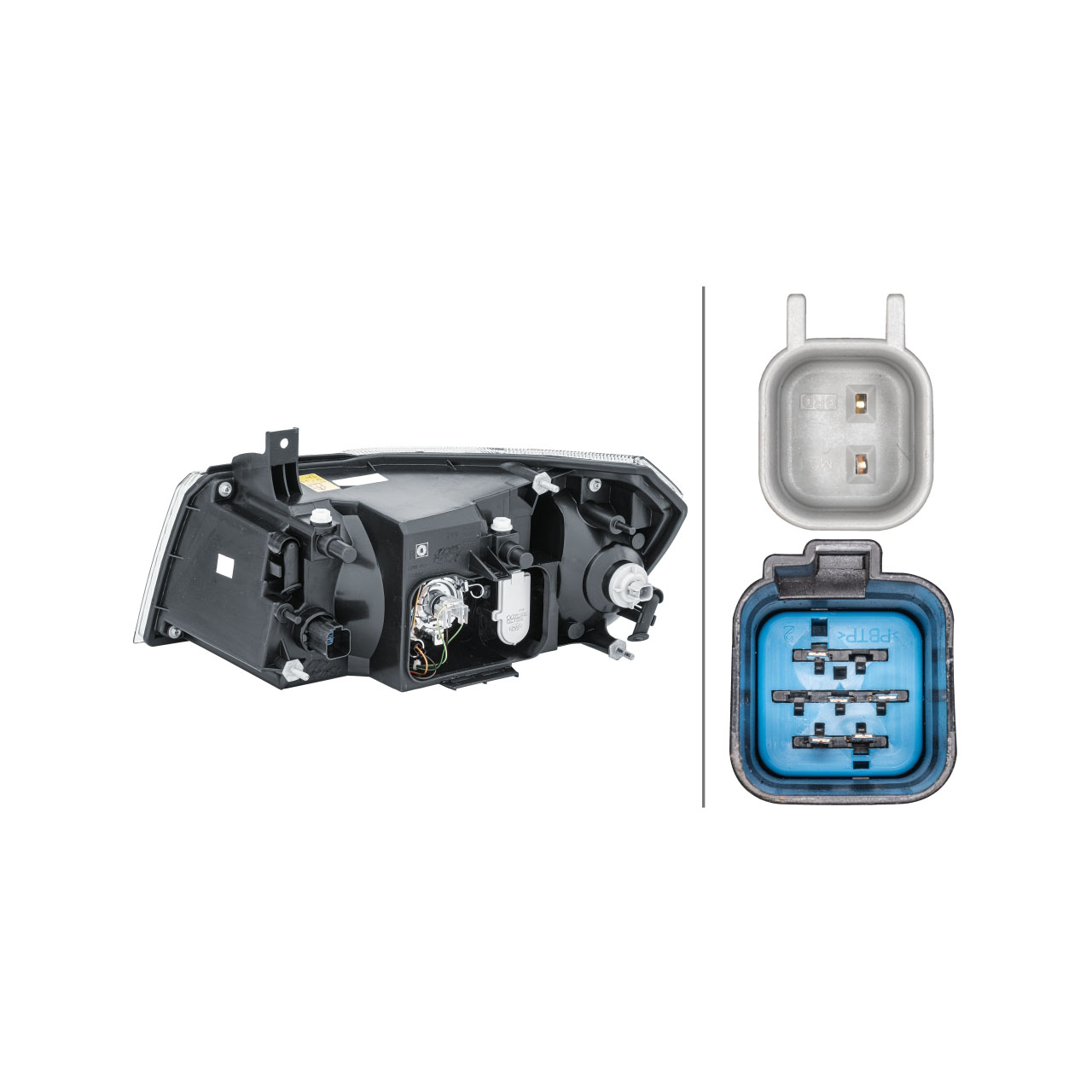 HELLA 1EG354024121 HALOGEN H4 Scheinwerfer + Leuchtmittel FORD Transit 2000-2006 rechts