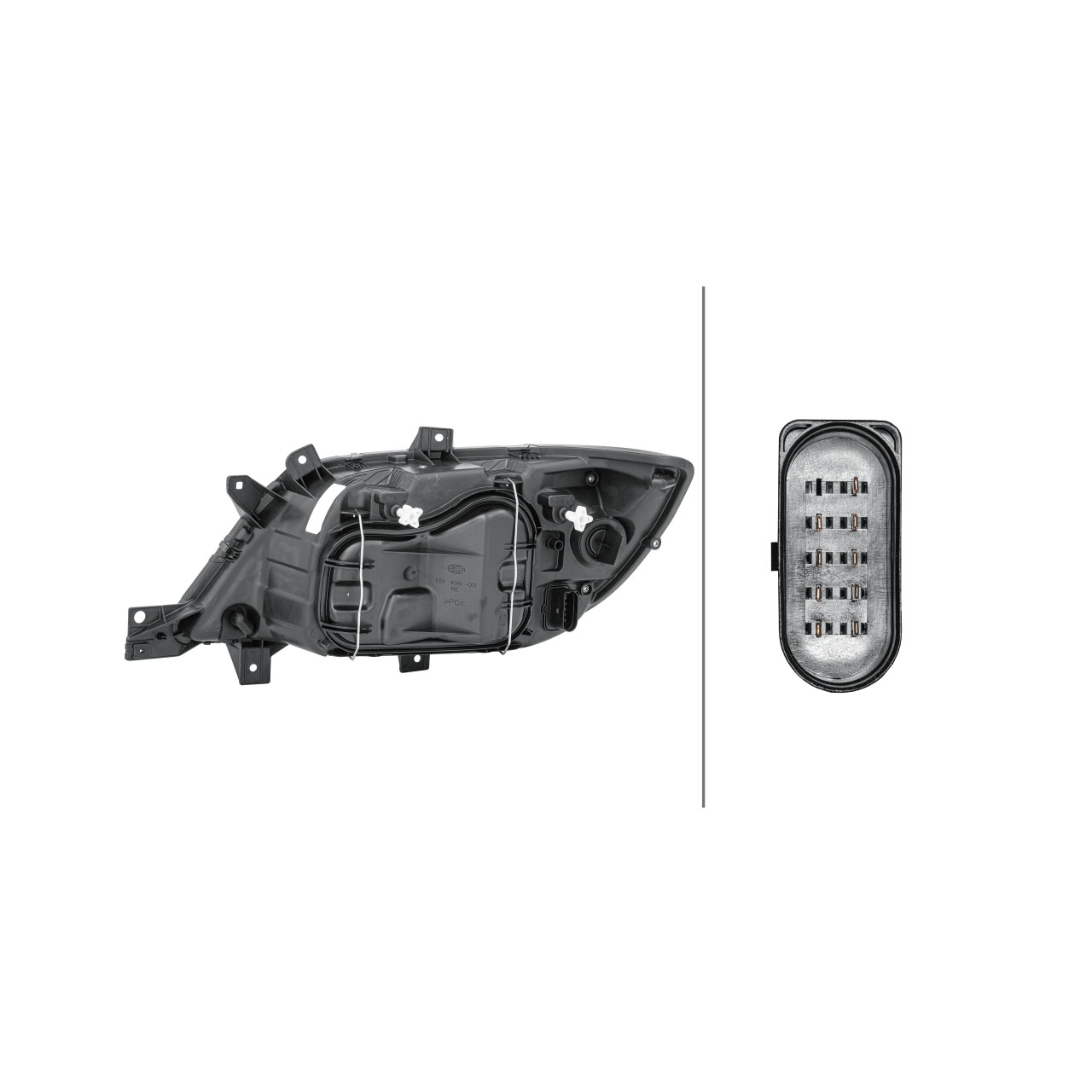 HELLA HALOGEN Scheinwerfer + Leuchtmittel MERCEDES Sprinter 901-904 04.2000-08.2002 rechts