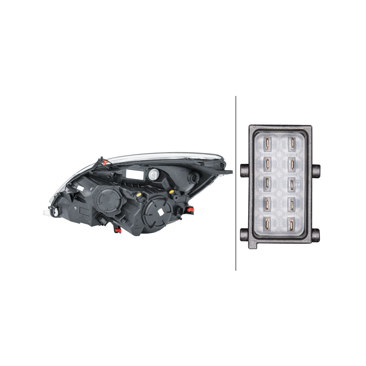 HELLA 1EJ354676-021 HALOGEN Scheinwerfer OPEL Meriva B bis 12.2013 rechts