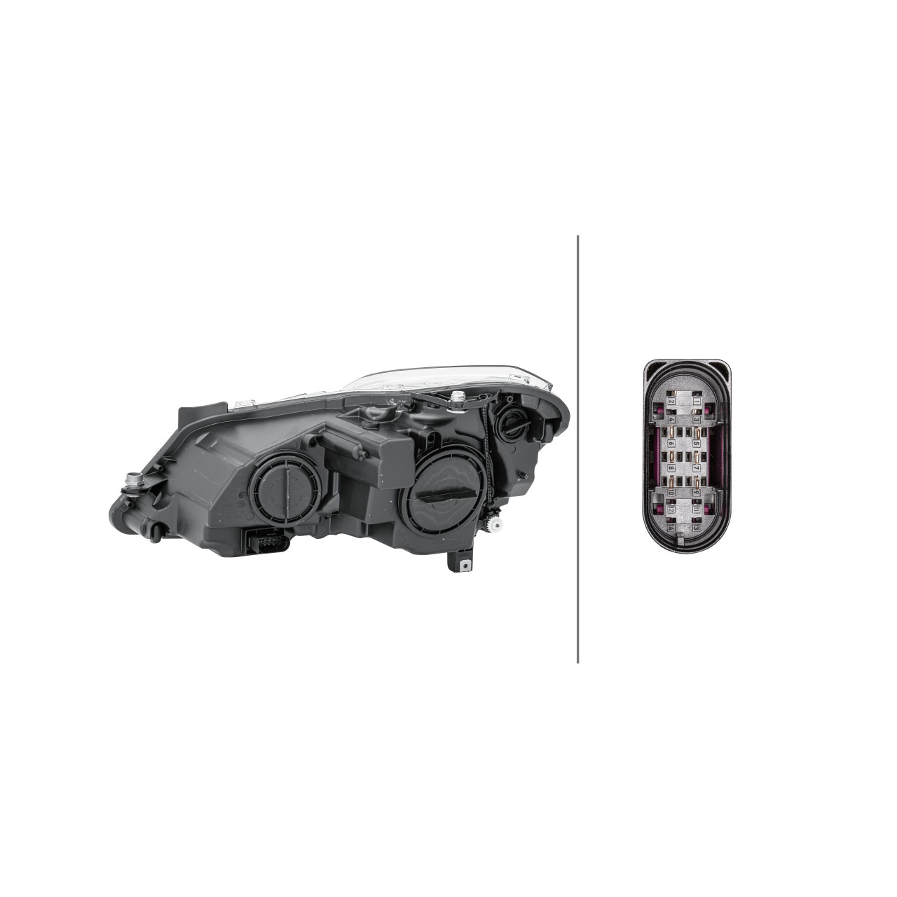 HELLA 1EL009647921 HALOGEN Scheinwerfer + Leuchtmittel MERCEDES A/C207 bis 05.2013 rechts