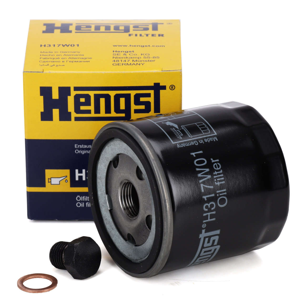 HENGST H317W01 Ölfilter + Schraube N90288901 VW Golf 7 Passat Polo Tiguan Up 1.0-1.5 TSI