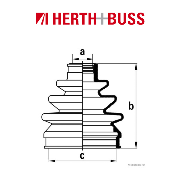 HERTH+BUSS JAKOPARTS Achsmanschettensatz MAZDA MITSUBISHI NISSAN vorne RADSEITIG