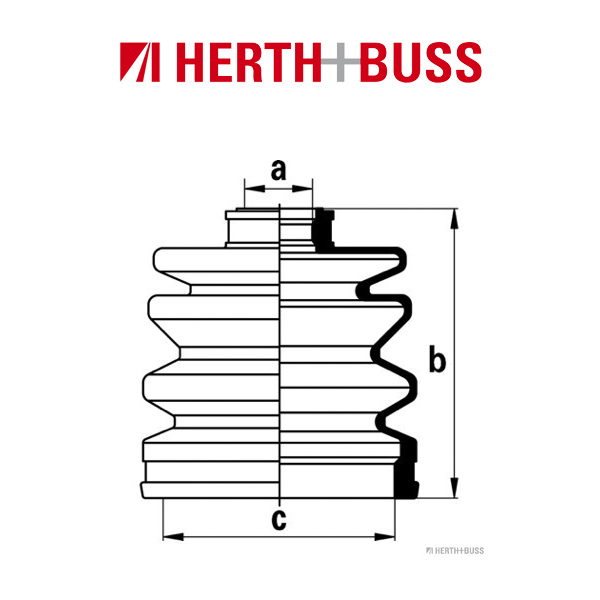 HERTH+BUSS JAKOPARTS Achsmanschetten Satz für HYUNDAI MITSUBISHI vorne RADSEITIG