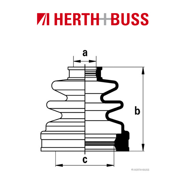 HERTH+BUSS JAKOPARTS Achsmanschetten TOYOTA RAV 4 II A2 2.0 4WD hinten getriebeseitig