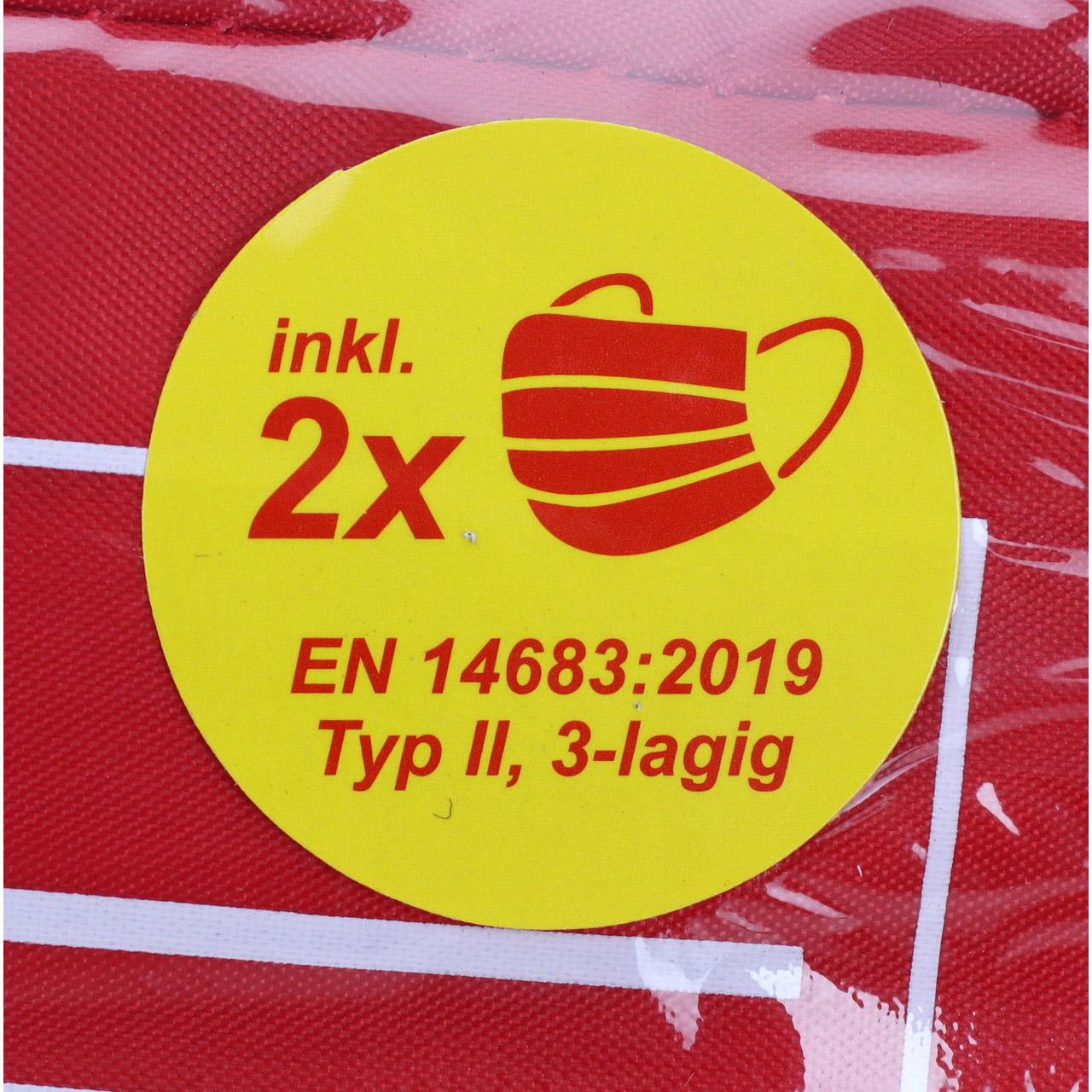 KFZ-Verbandtasche standard rot, 4-Kammer-Innentasche, Inhalt nach DIN  13164 (rot/schwarz) - BROSIS GmbH Medizinischer Großhandel