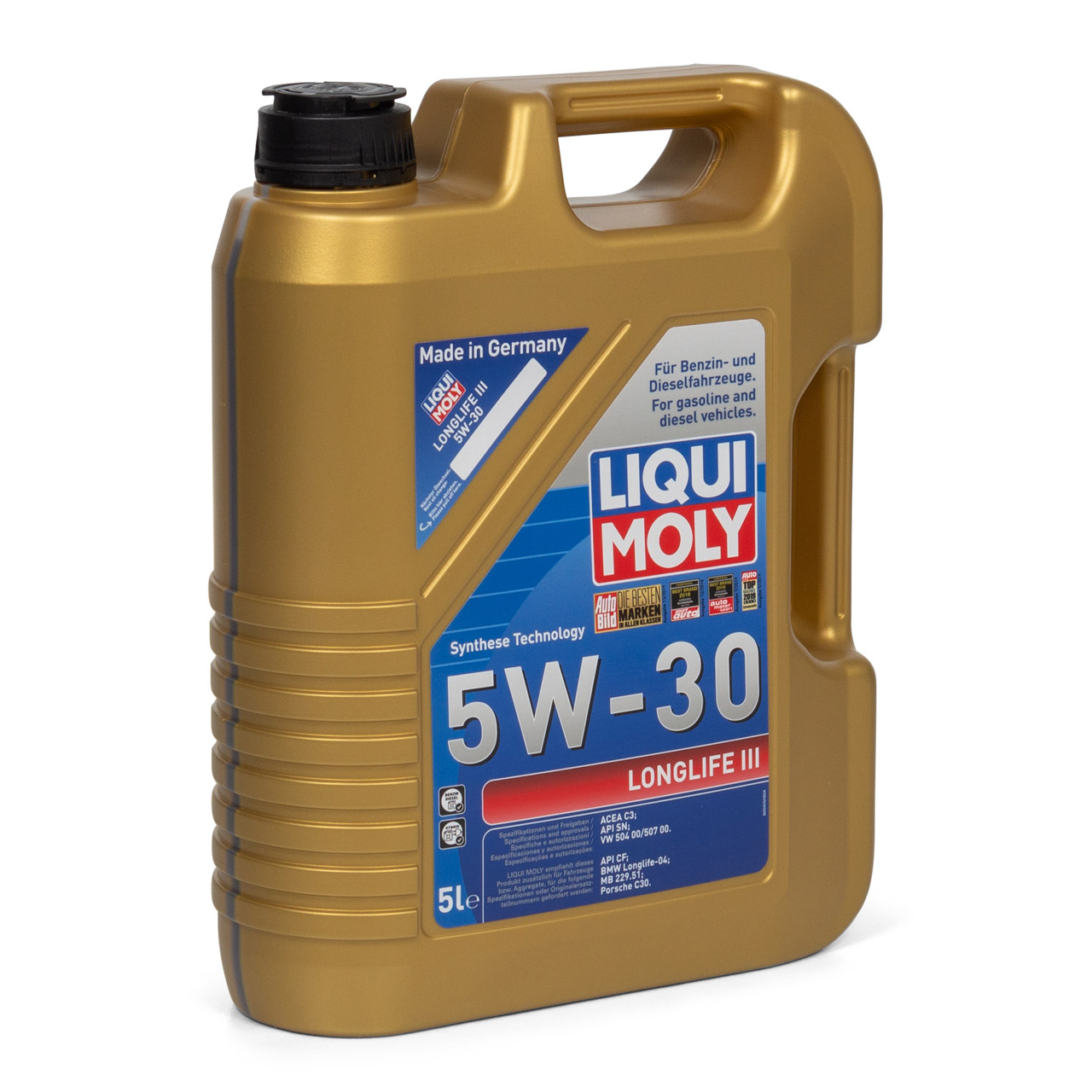 5L LIQUI MOLY 20647 Motoröl Öl 5W30 LONGLIFE III VW 504/507.00 LL04 MB 229.51