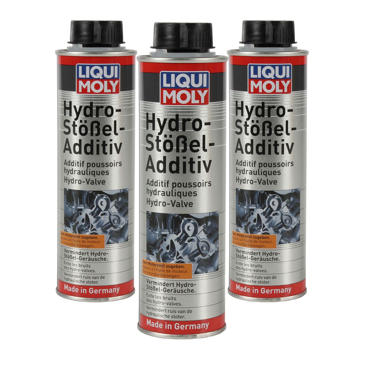 3x 300ml LIQUI MOLY 1009 Hydro-Stößel-Additiv Hydrostößel Reiniger Öl Additiv