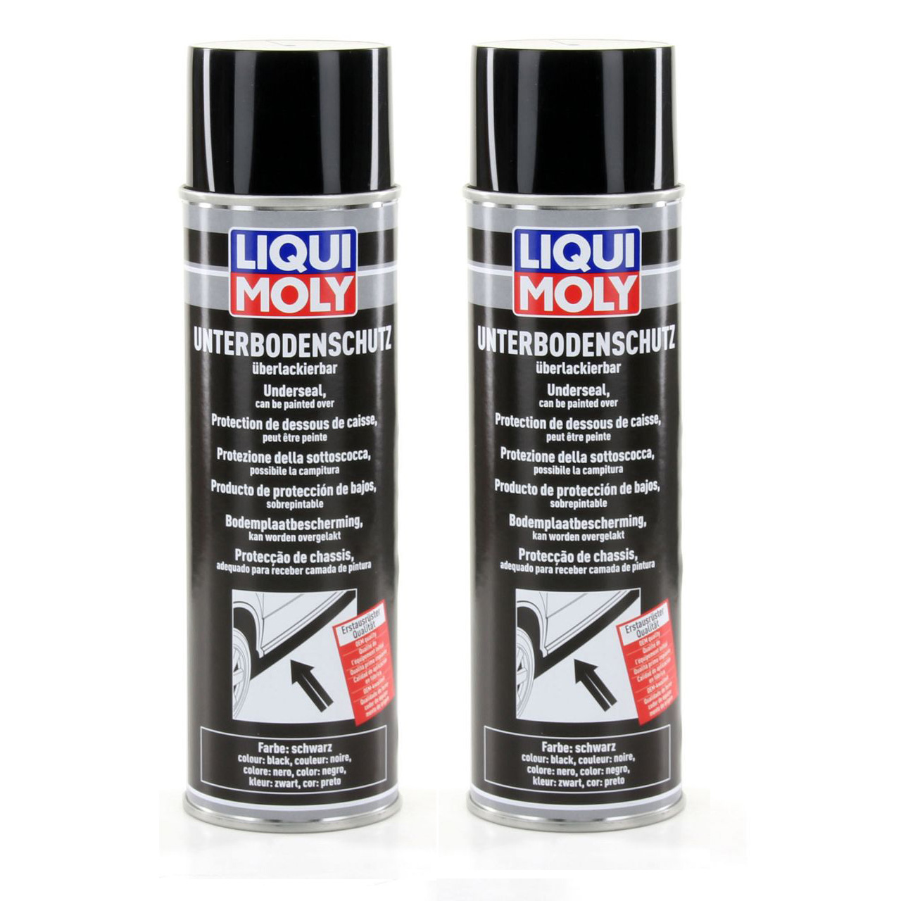 LIQUI MOLY 6113 Unterboden-Schutz Unterbodenschutz lackierbar SCHWARZ 2x 500 ml