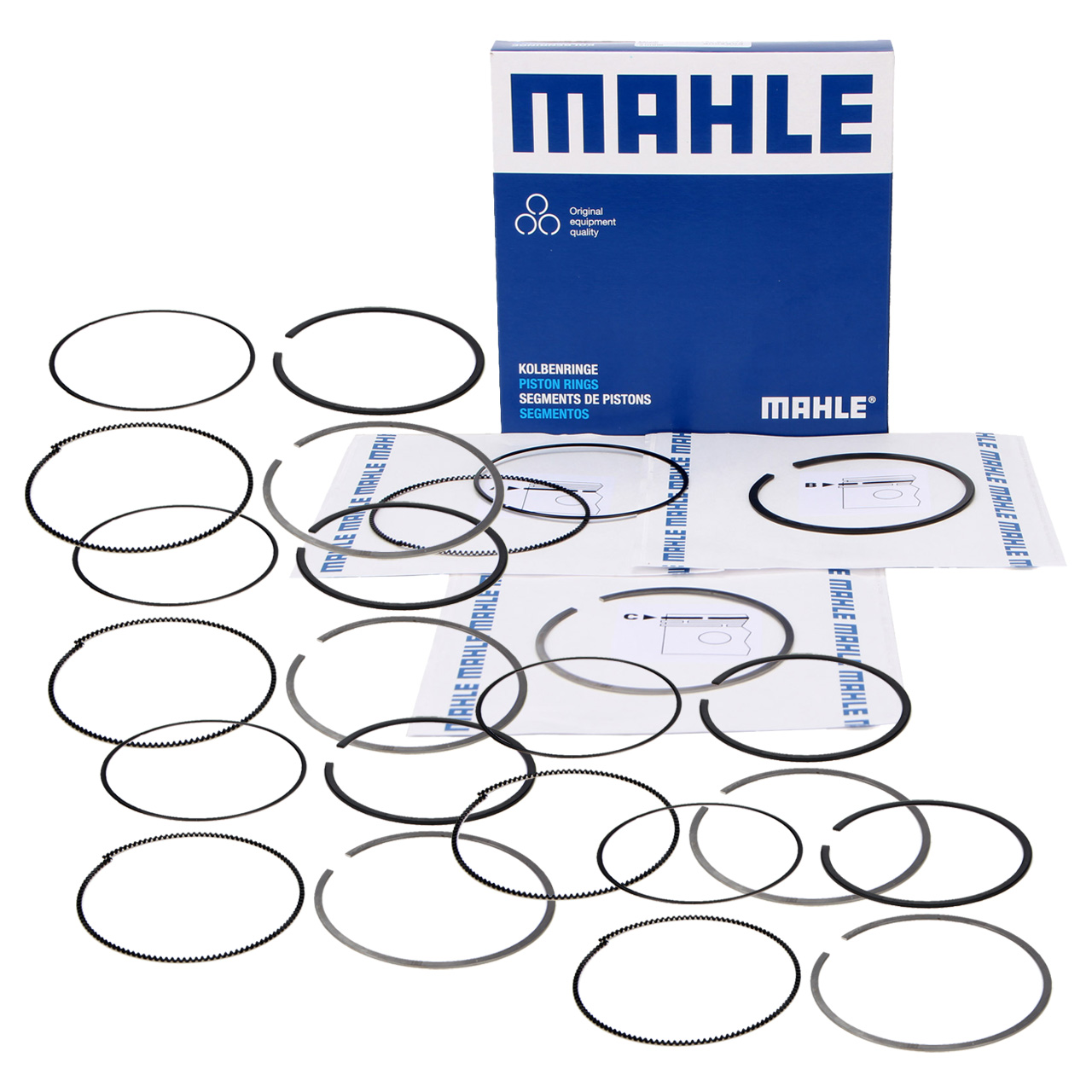 6x MAHLE 503RS001000N0 Kolbenringsatz PORSCHE 997 3.8 Carrera S 99710305305