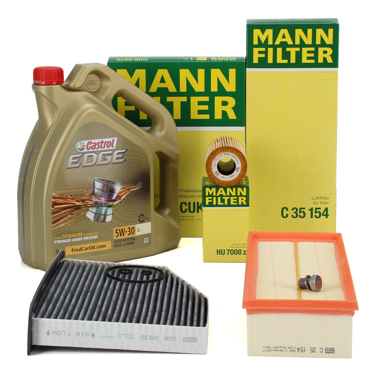 Filterset Inspektionspaket 1 Filter, Innenraumluft Aktivekohle, 1  Luftfilter, 1 Oelfilter : : Auto & Motorrad