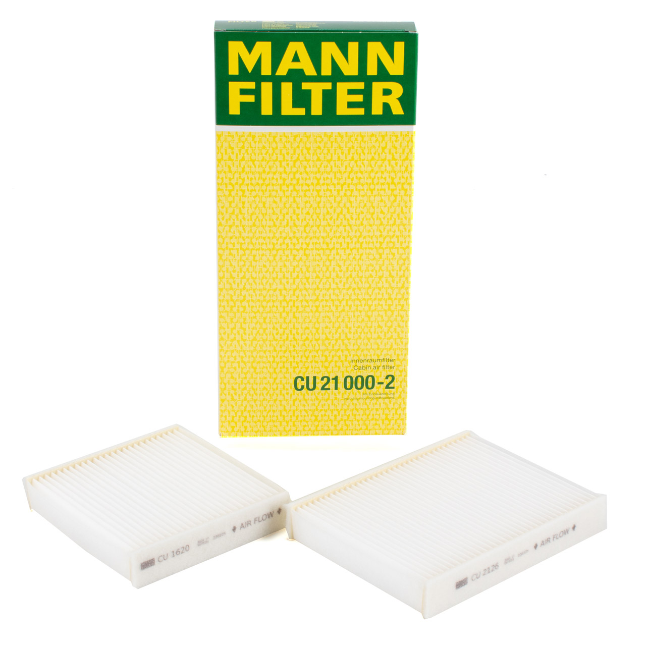 MANN CU21000-2 Innenraumfilter Satz PEUGEOT 207 208 2008 1 2 CITROEN C3 2 3 C4 DS3 DS5