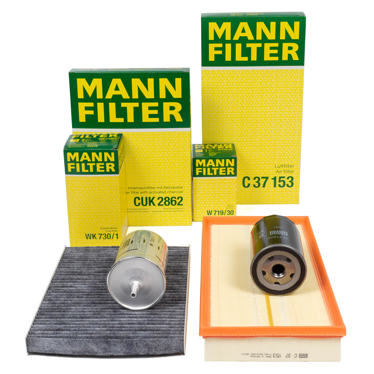 MANN Filter-Set 4-tlg VW Golf 4 Bora New Beetle AUDI A3 8L1 1.6 1.8 / T 2.0 100-180 PS
