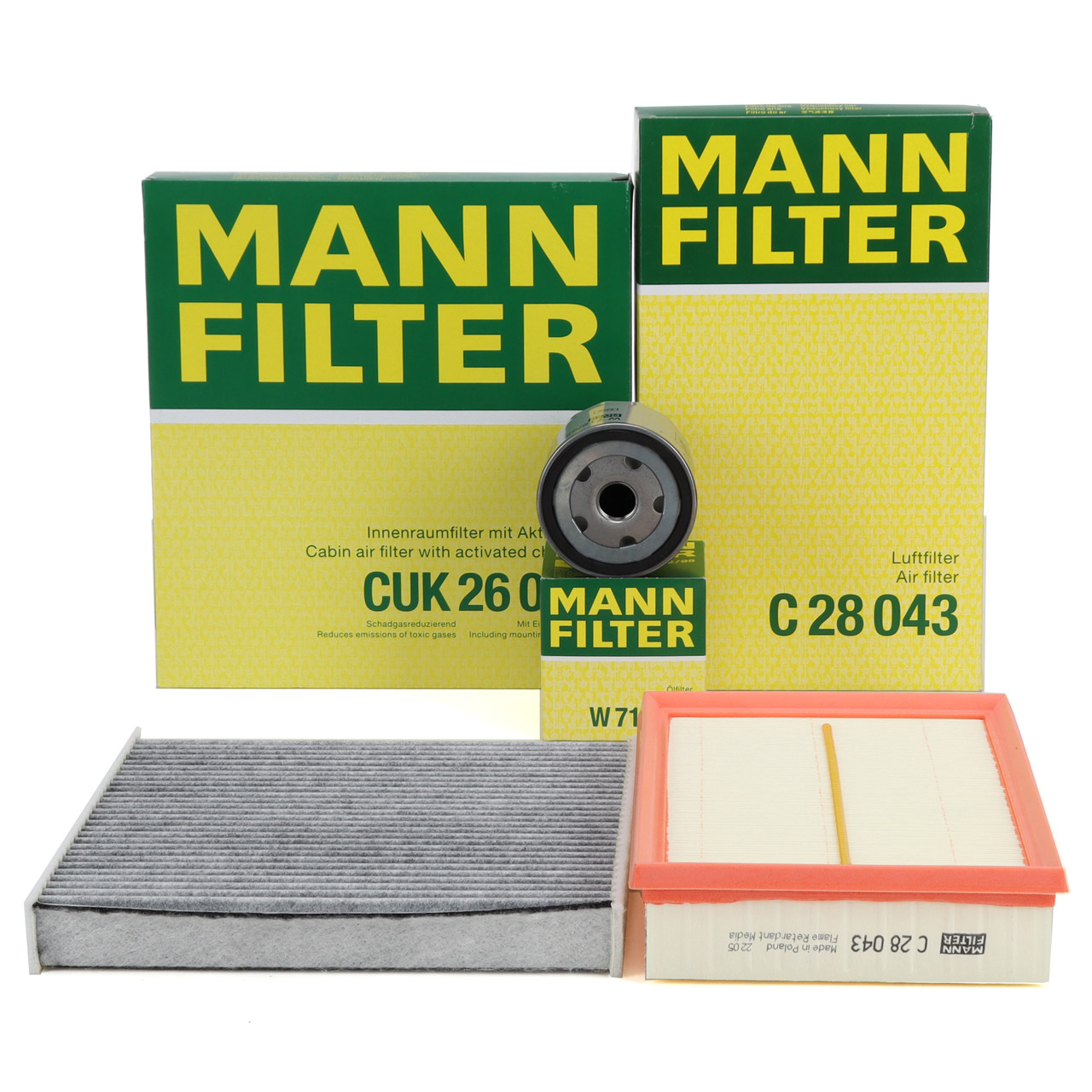 MANN Filter-Set VW Golf 7 8 Passat B8 Tiguan Touran AUDI A3 8V 8Y Q2 Q3 1.0/1.5 TSI