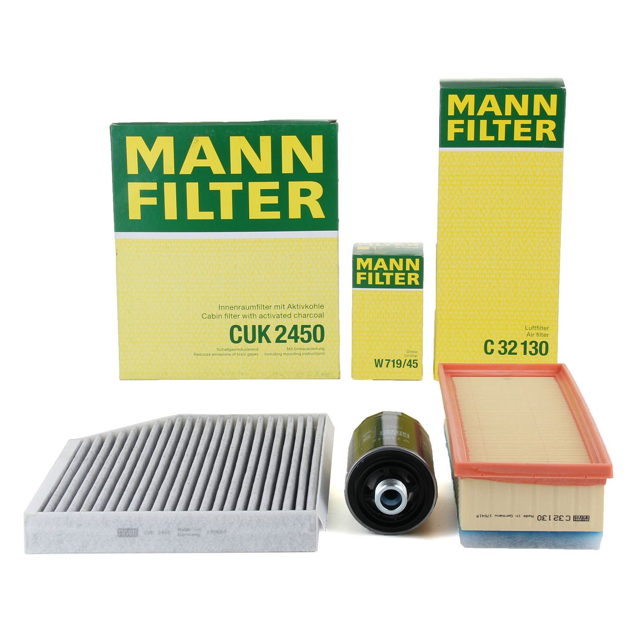 MANN Filter-Set AUDI A4 (8K B8) A5 (8T 8F) Q5 (8RB) 1.8/2.0 TFSI 120-220 PS