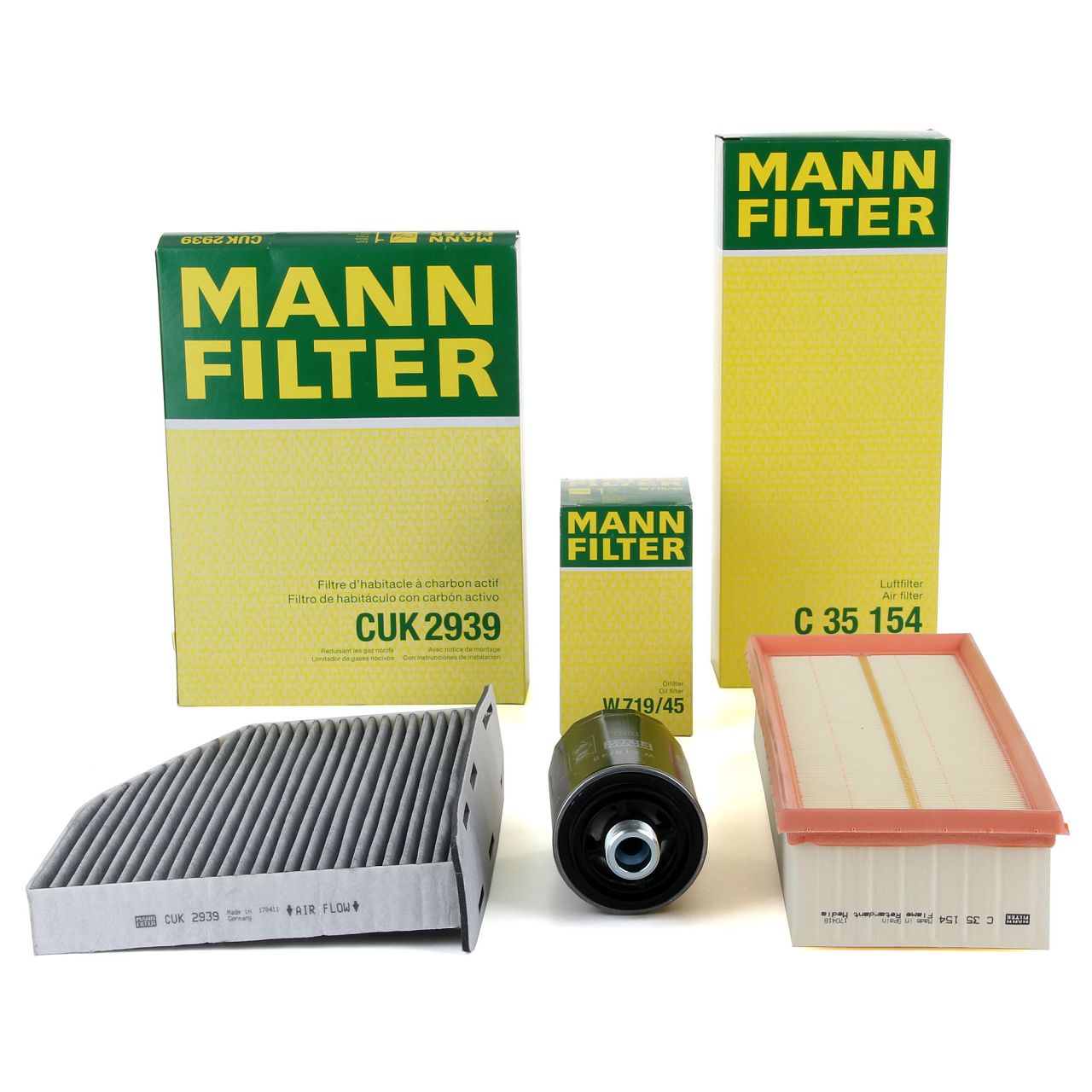 MANN Filter-Set VW Golf 5 6 Passat B6 B7 Tiguan AUDI A3 8P Q3 8U TT 8J 1.8/2.0 TSI/GTI