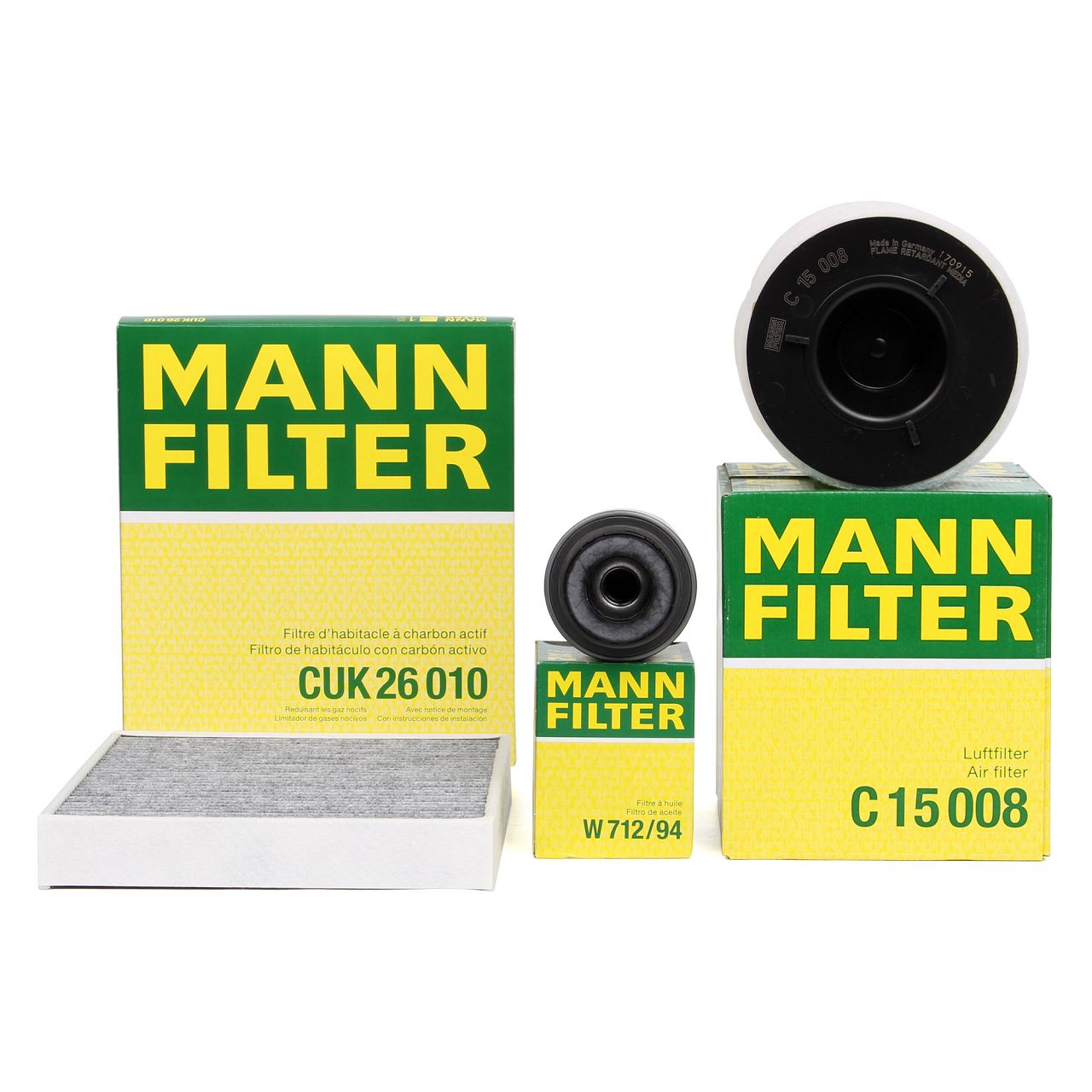 MANN Filter-Set VW Polo 5 AUDI A1 8X SEAT Ibiza 4 SKODA Fabia 2 Rapid Roomster 1.2/1.4 TSI