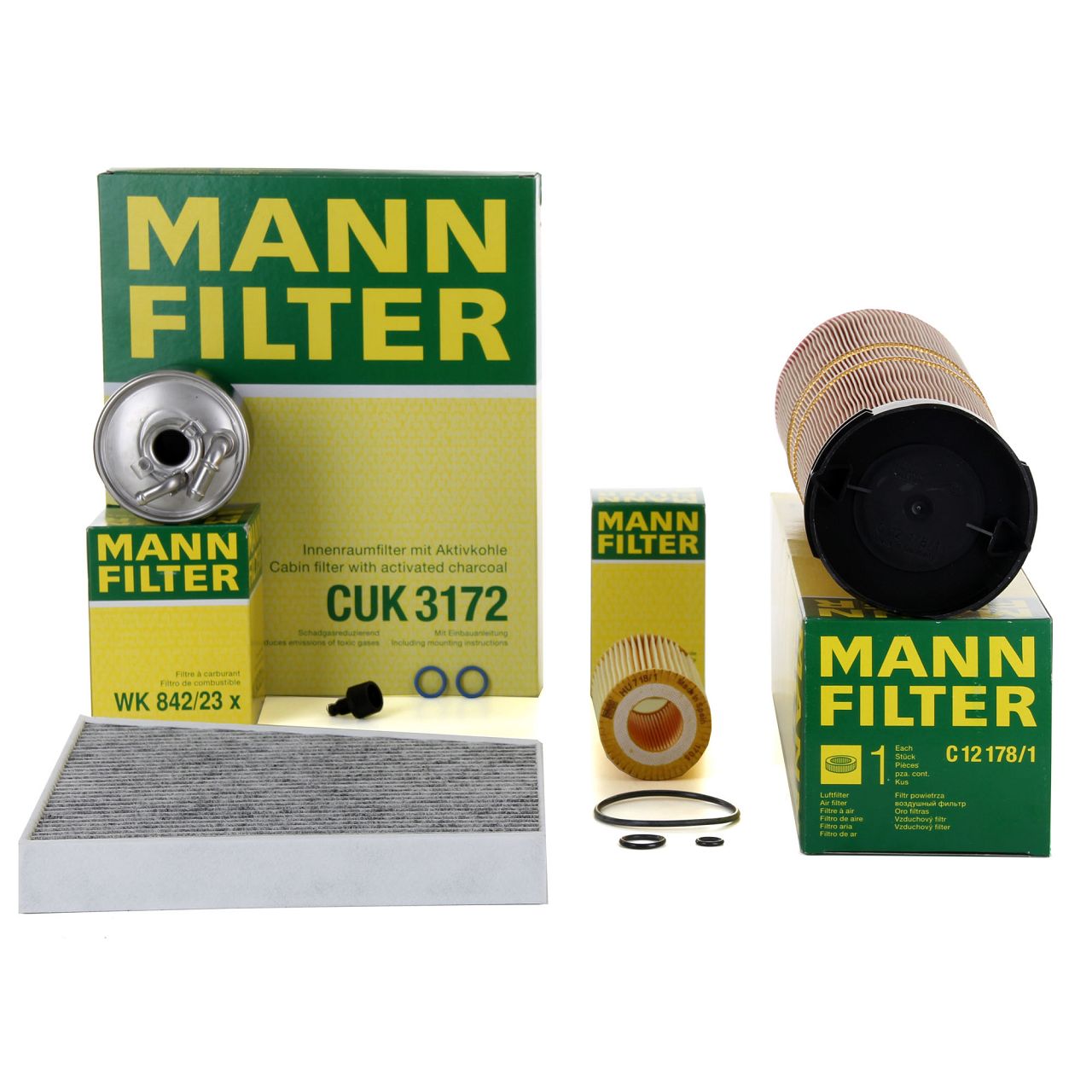 MANN Filter-Set 4-tlg MERCEDES E-Klasse W211 S211 E200/220/270CDI 102-177 PS OM646 OM647