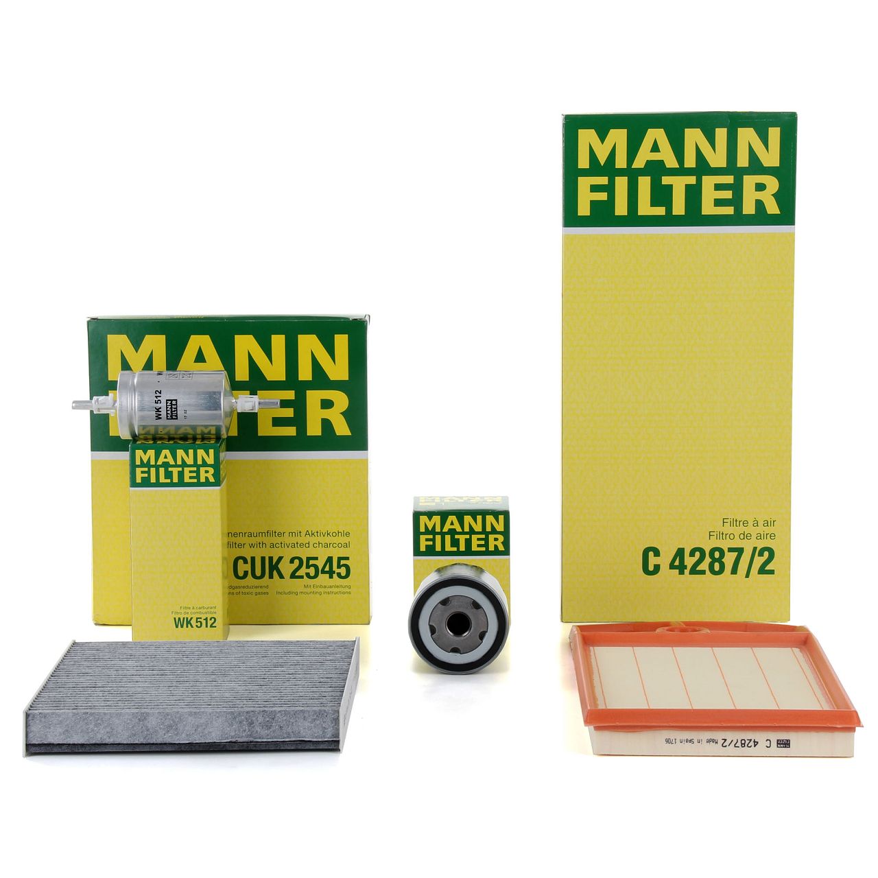 MANN Filter-Set 4-tlg SEAT Ibiza 3 1.6 101 PS Cordoba (6L2) 1.6 16V 105 PS