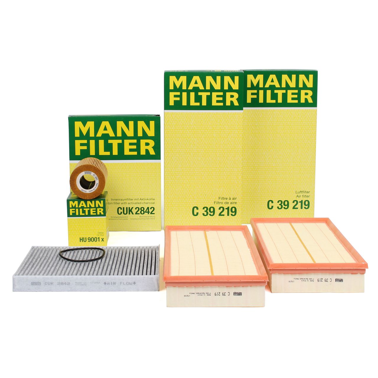 MANN Filter-Set PORSCHE Cayenne (9PA) S 4.8 / GTS 4.8 / Turbo S 4.8 385-550 PS