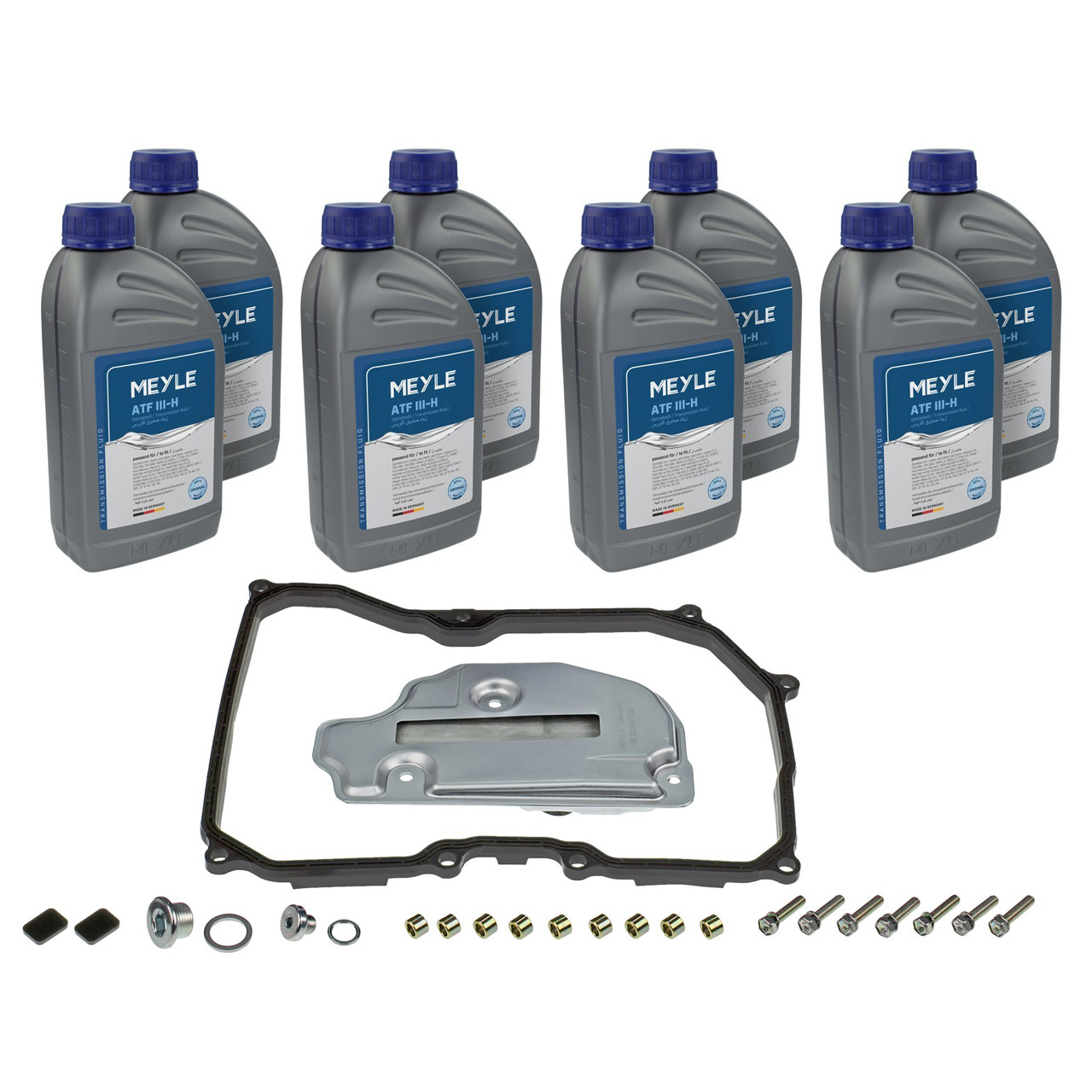 MEYLE 1001350100/XK Getriebefilter Satz 6-Gang AQ250 + 8L Getriebeöl VW Golf 5 Polo 9N A3