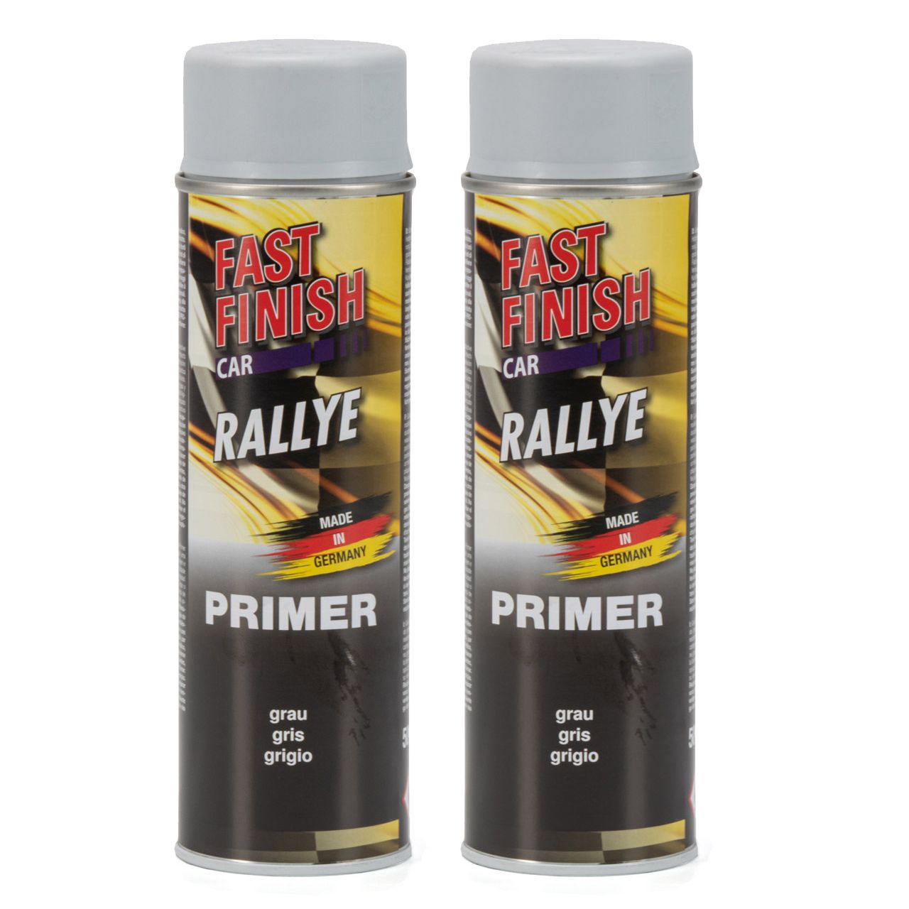 2x 500 ml FAST FINISH Car Rallye Haftgrund Grundierung Grau Spraydose 292811