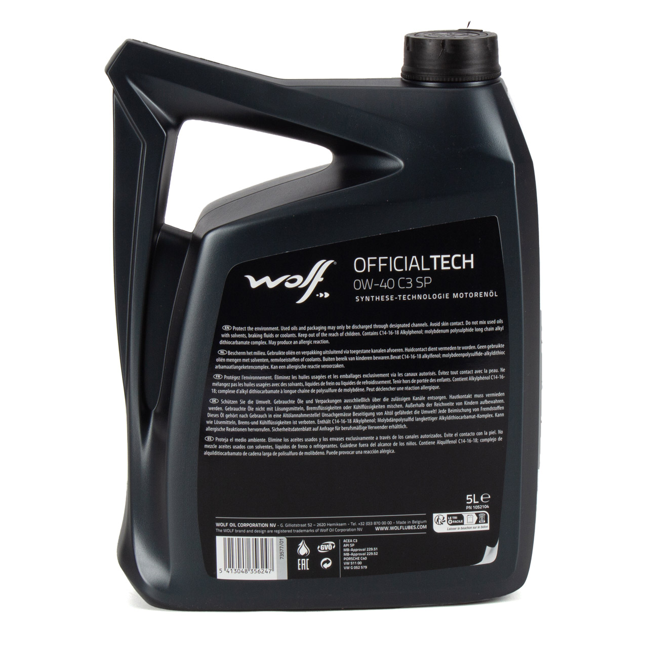 5L 5 Liter WOLF OFFICIALTECH 0W-40 C3 SP Motoröl Öl SPI SN SP MB 229.31/51/52