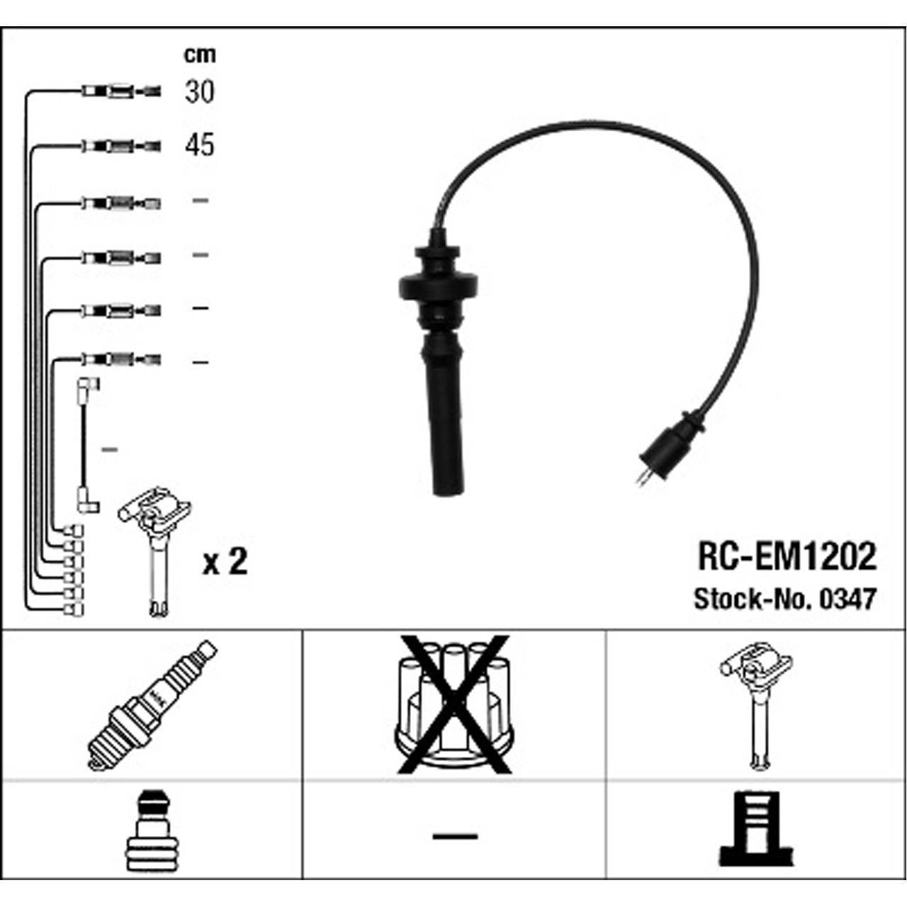 NGK 0347 RC-EM1202 Zündkabelsatz Zündleitungssatz