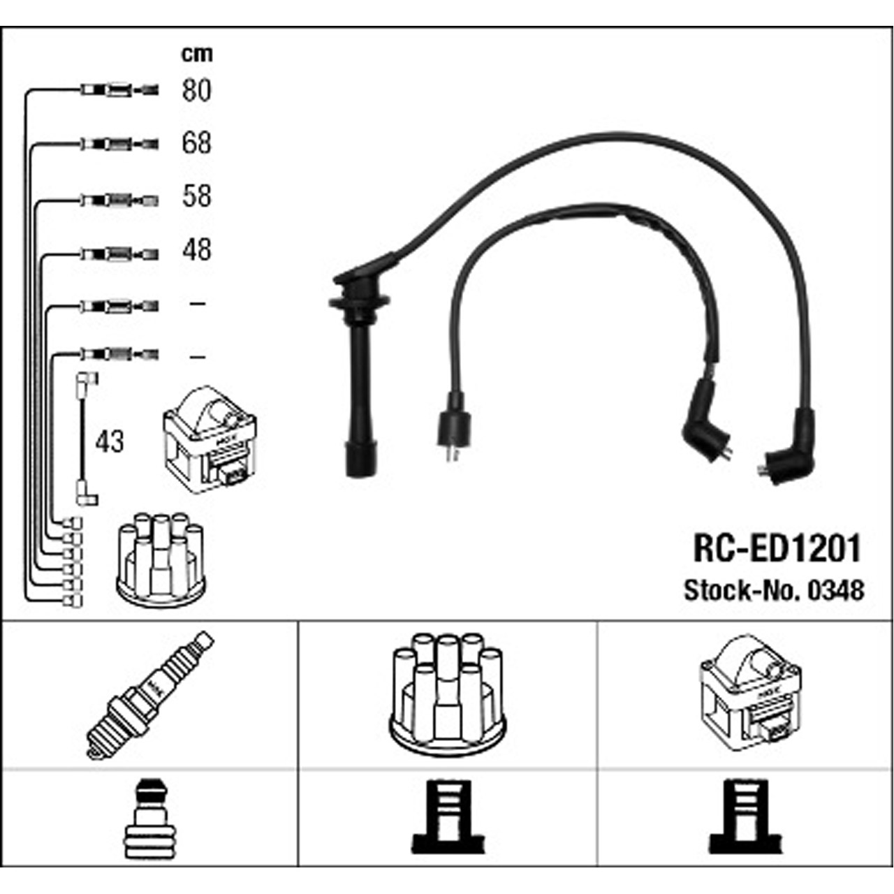 NGK 0348 RC-ED1201 Zündkabelsatz Zündleitungssatz