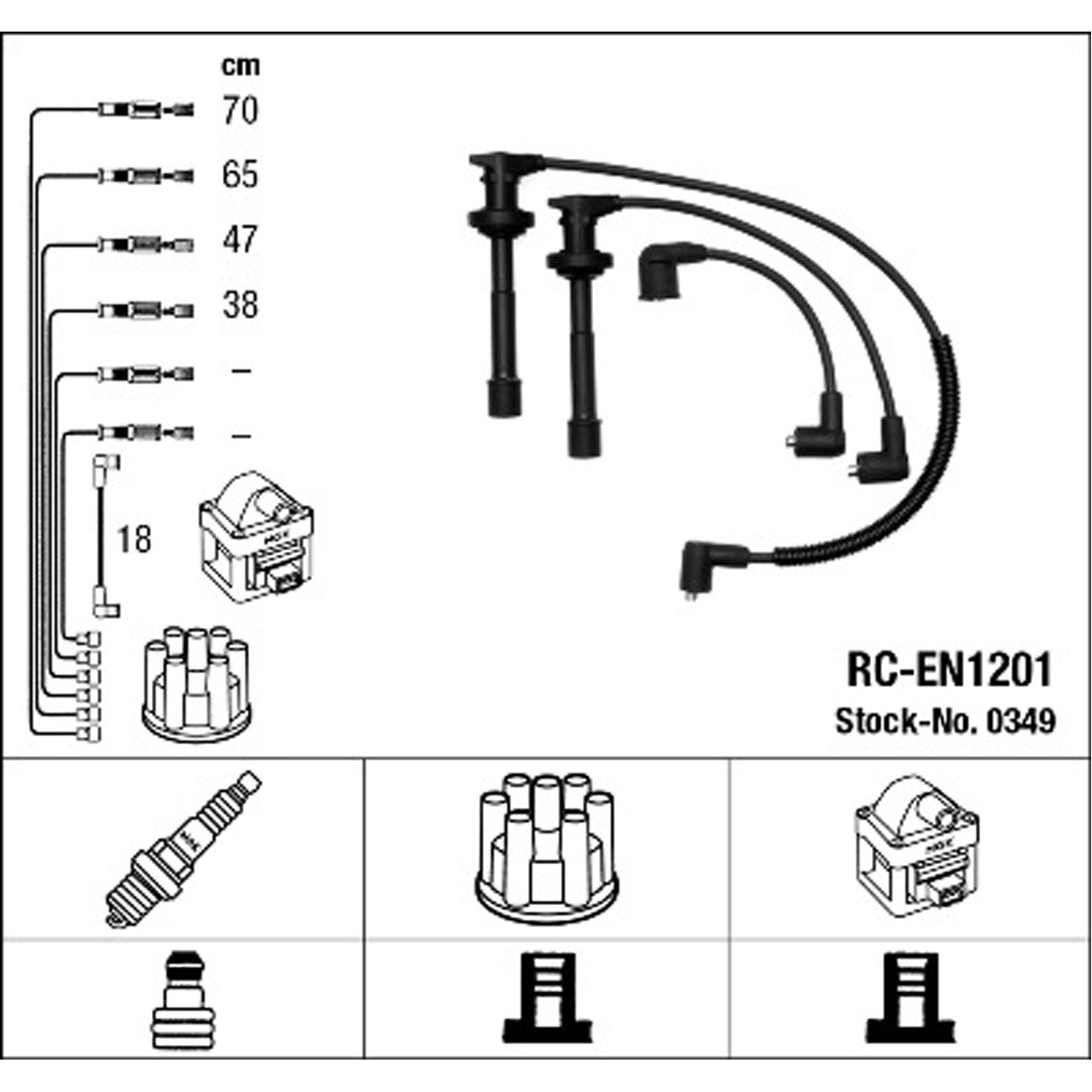 NGK 0349 RC-EN1201 Zündkabelsatz Zündleitungssatz