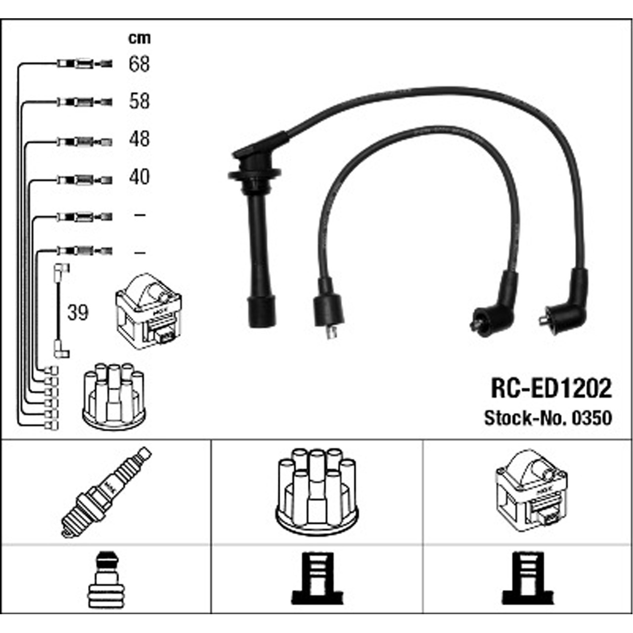 NGK 0350 RC-ED1202 Zündkabelsatz Zündleitungssatz