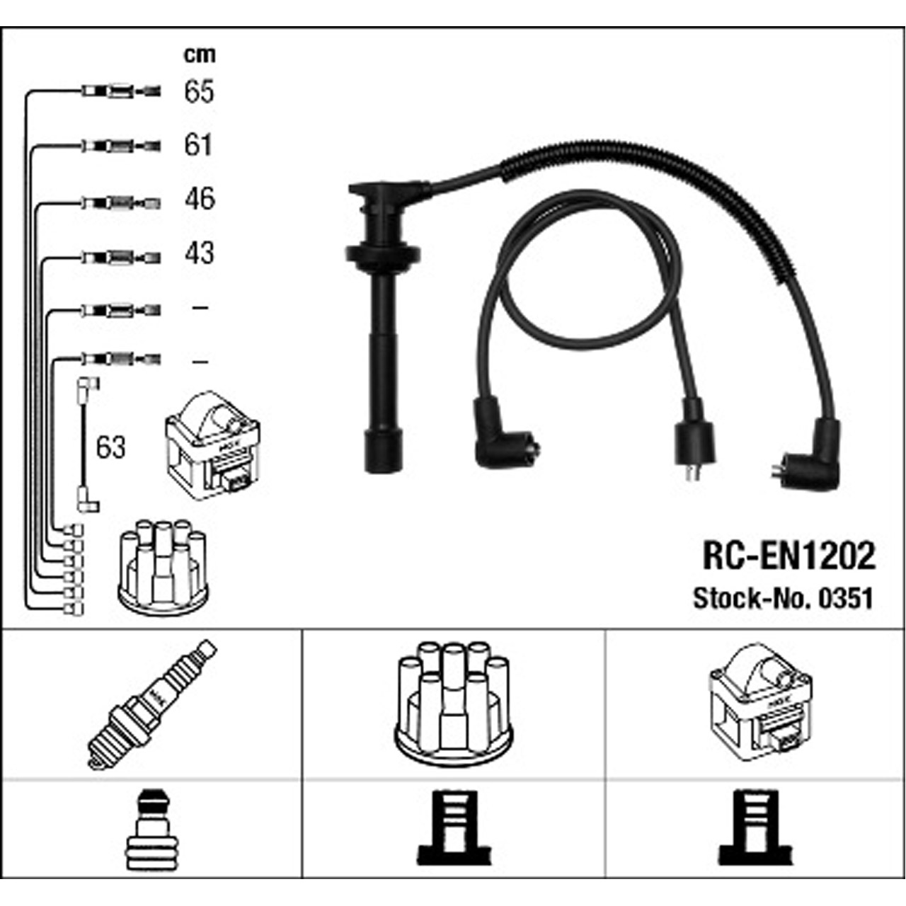 NGK 0351 RC-EN1202 Zündkabelsatz Zündleitungssatz