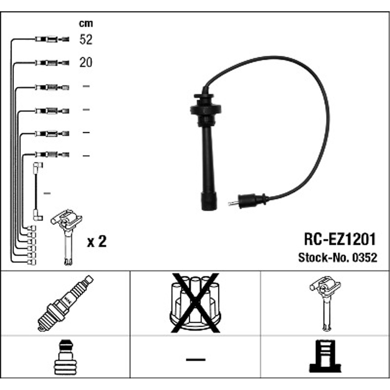 NGK 0352 RC-EZ1201 Zündkabelsatz Zündleitungssatz