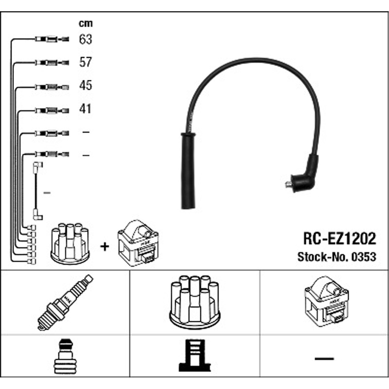 NGK 0353 RC-EZ1202 Zündkabelsatz Zündleitungssatz