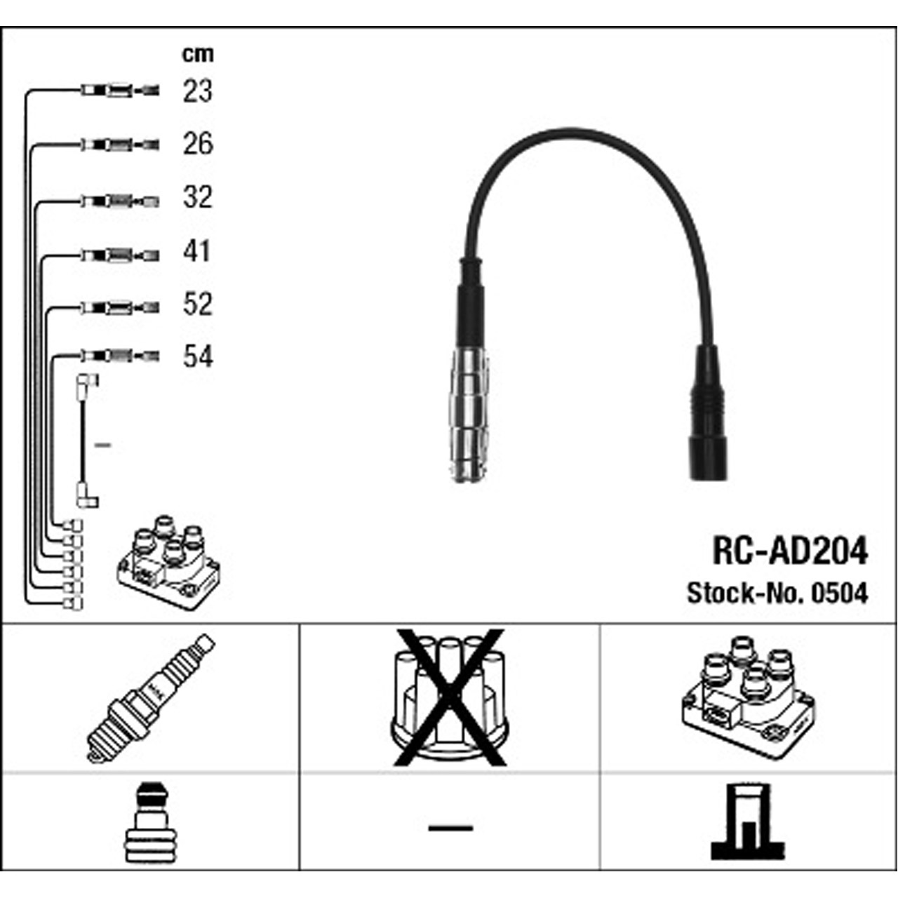 NGK 0504 RC-AD204 Zündkabelsatz Zündleitungssatz