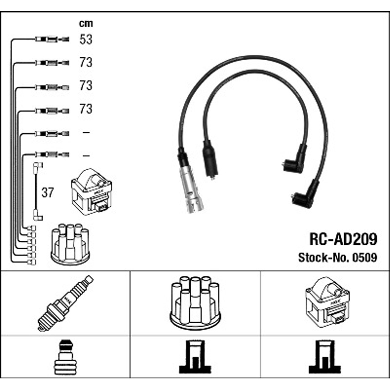 NGK 0509 RC-AD209 Zündkabelsatz Zündleitungssatz